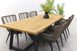Jasmine Naturel/Noah 6-persoons dining tuinset 260x100 - Teak OP=OP