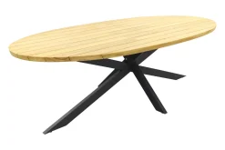 Jasmine/Taste Prado Ellips 6-persoons ovale dining tuinset 240x115 cm. - Black/Naturel mix