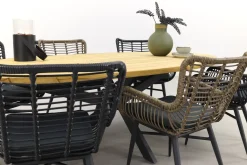 Jasmine/Taste Prado Ellips 6-persoons ovale dining tuinset 240x115 cm. - Black/Naturel mix