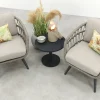 Julia/Canto naturel rope low-dining tuinstoelen set met bijzettafel (3-dlg) - Antraciet