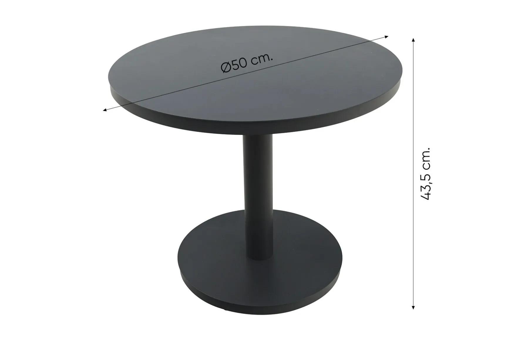 Julia/Canto naturel rope low-dining tuinstoelen set met bijzettafel (3-dlg) - Antraciet