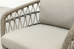 Julia natural rope low-dining tuinstoel - Antraciet