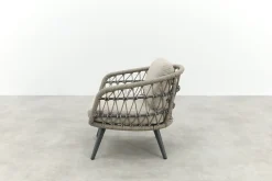 Julia natural rope low-dining tuinstoel - Antraciet