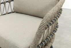Julia natural rope low-dining tuinstoel - Antraciet
