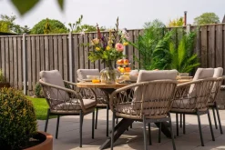 Julia naturel rope dining tuinstoel - Antraciet