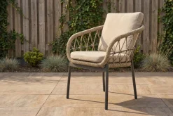 Julia naturel rope dining tuinstoel - Antraciet