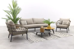 Julia stoel bank loungeset - 5-delig - antraciet
