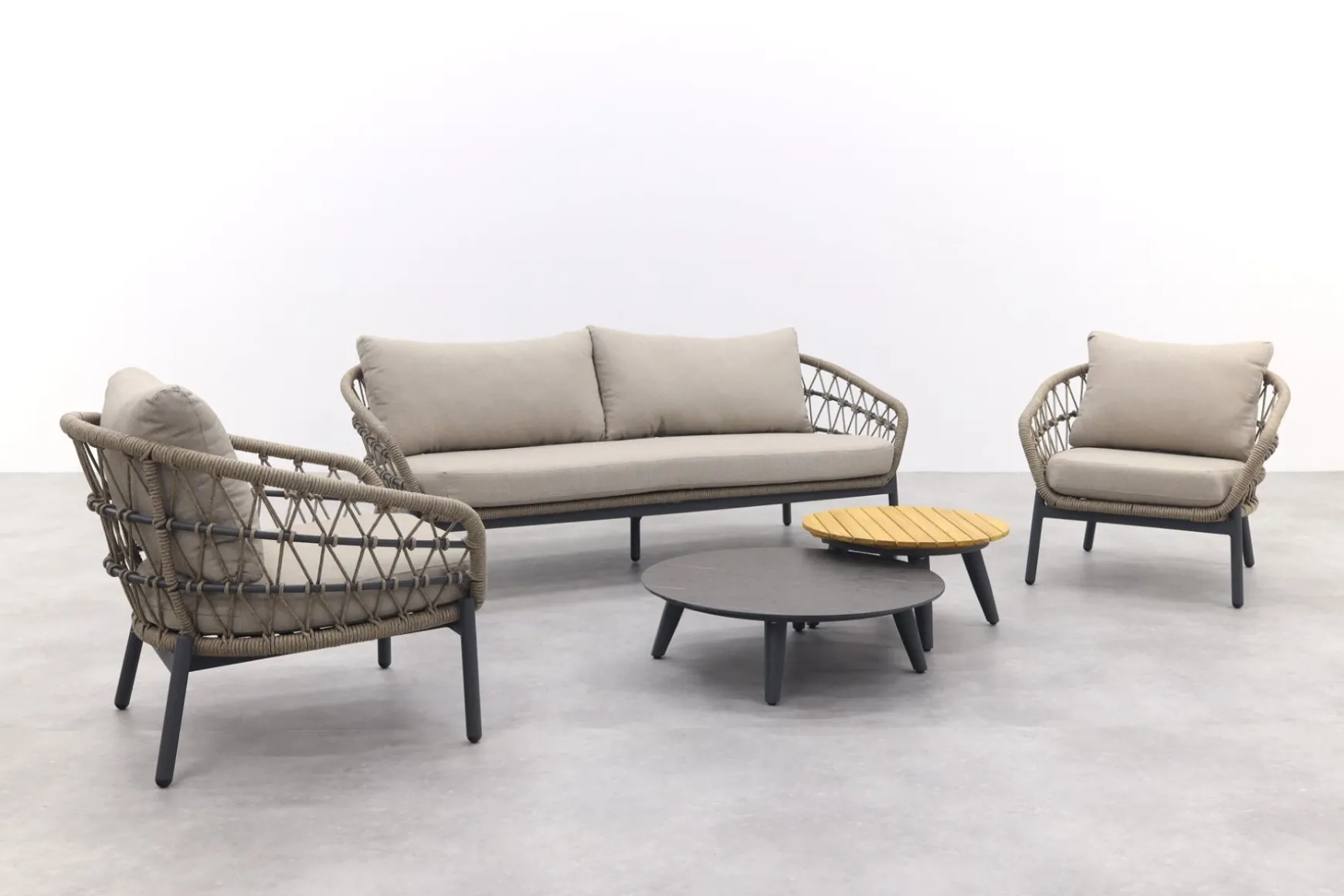 Julia stoel bank loungeset - 5-delig - antraciet