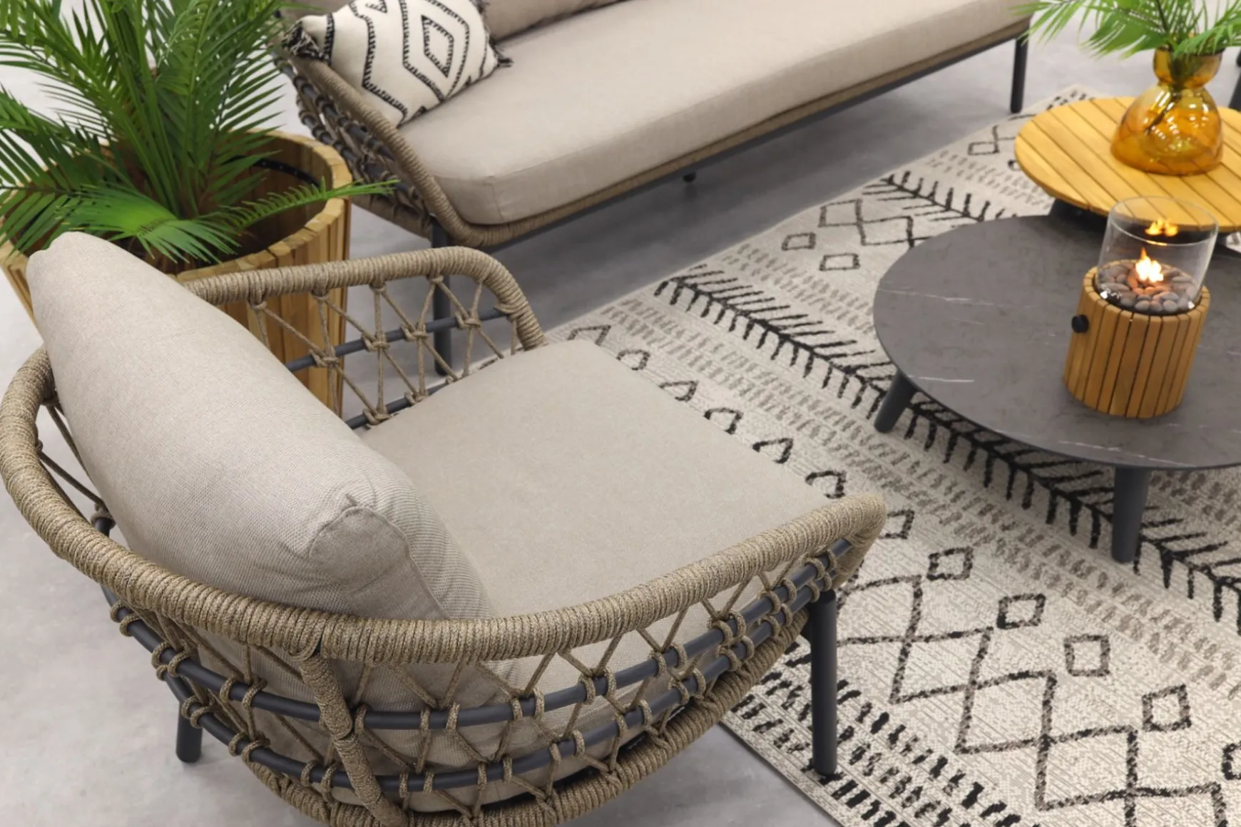 Julia stoel bank loungeset - 5-delig - antraciet