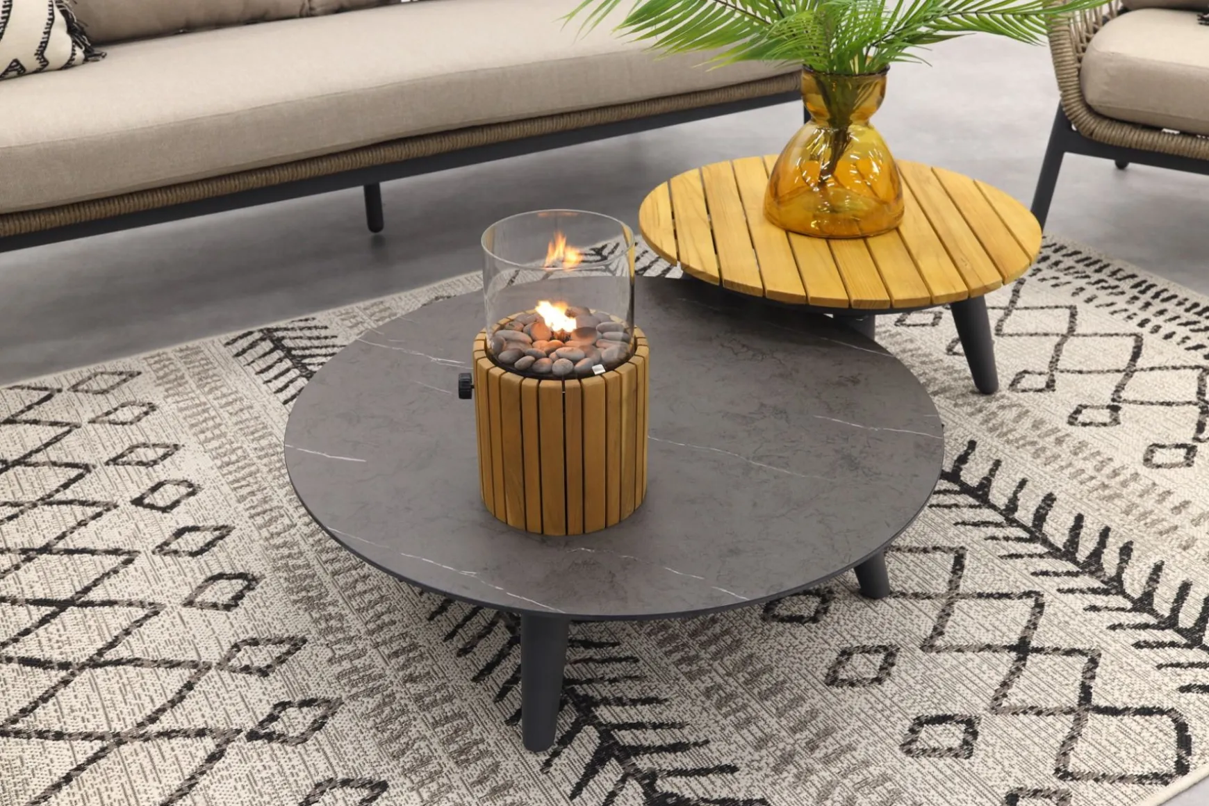 Julia stoel bank loungeset - 5-delig - antraciet