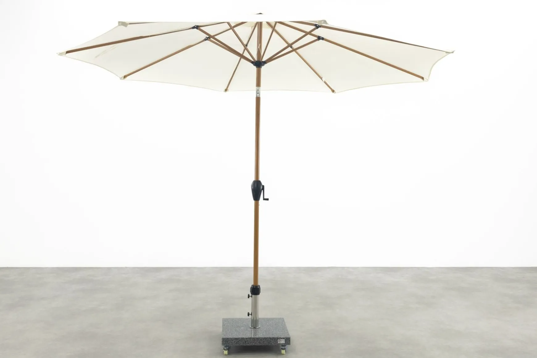 Kayu Stokparasol Ø300 cm. - Ecru/Woodlook