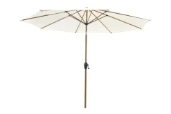 Kayu Stokparasol Ø300 cm. - Ecru/Woodlook met sleepvoet & hoes