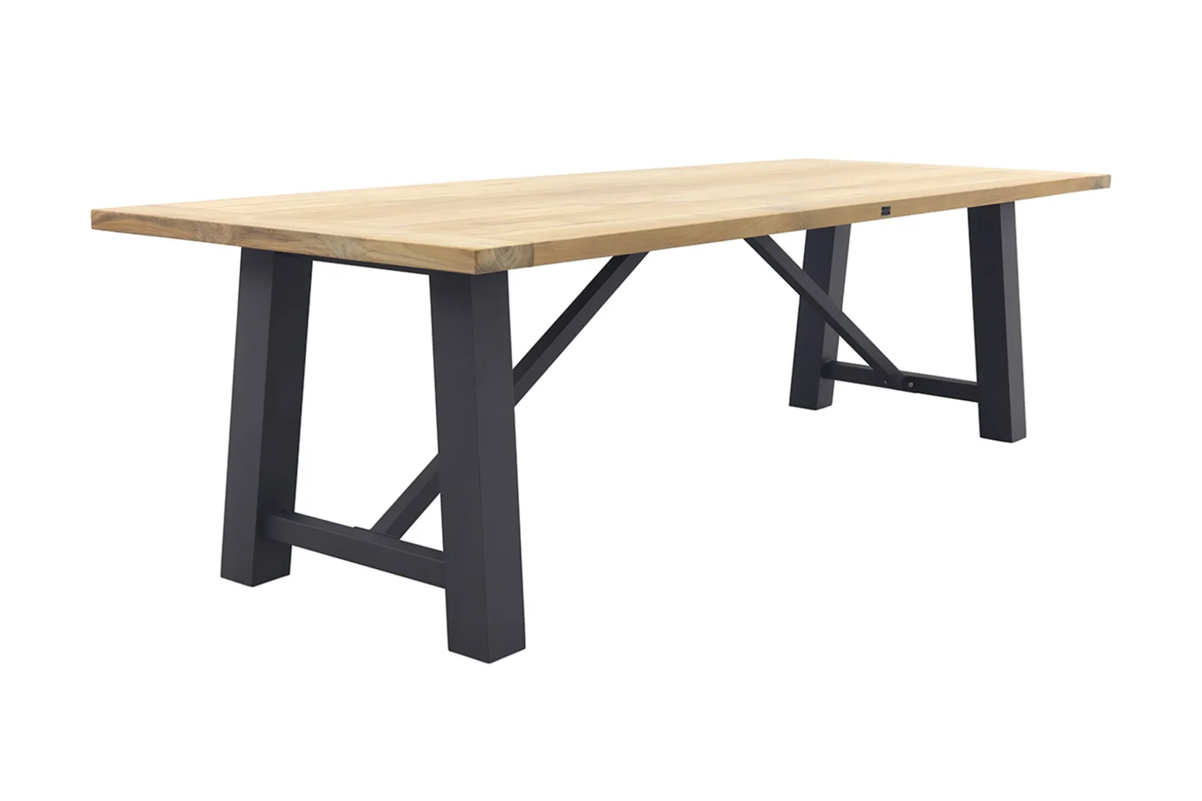 Keltex tuintafel - teak/aluminium - antraciet - 265x101 cm. - Op=Op