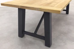 Keltex tuintafel - teak/aluminium - antraciet - 265x101 cm. - Op=Op