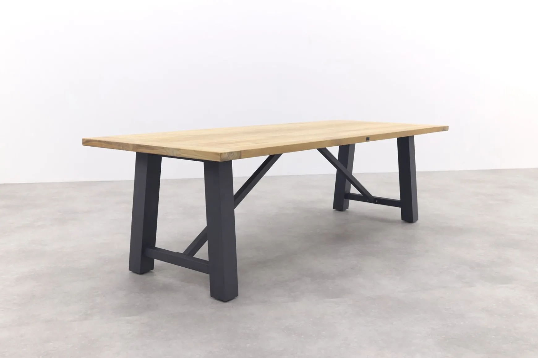 Keltex tuintafel - teak/aluminium - antraciet - 265x101 cm. - Op=Op