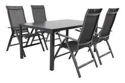 Kettler Altura Curve/Cubic 4-persoons verstelbare tuinset 160x95 cm. - Antraciet