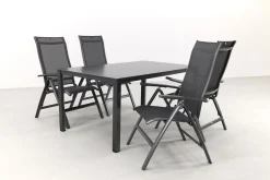 Kettler Altura Curve/Cubic 4-persoons verstelbare tuinset 160x95 cm. - Antraciet