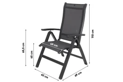 Kettler Altura Curve/Cubic 4-persoons verstelbare tuinset 160x95 cm. - Antraciet