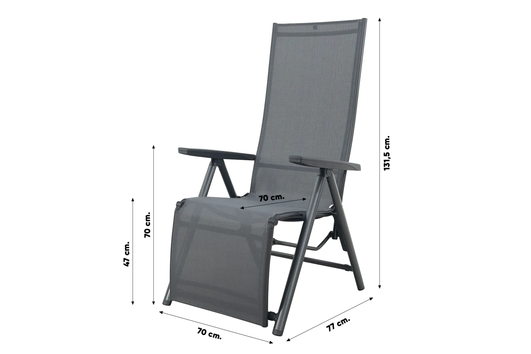 Kettler Cirrus relaxstoel XL Antraciet