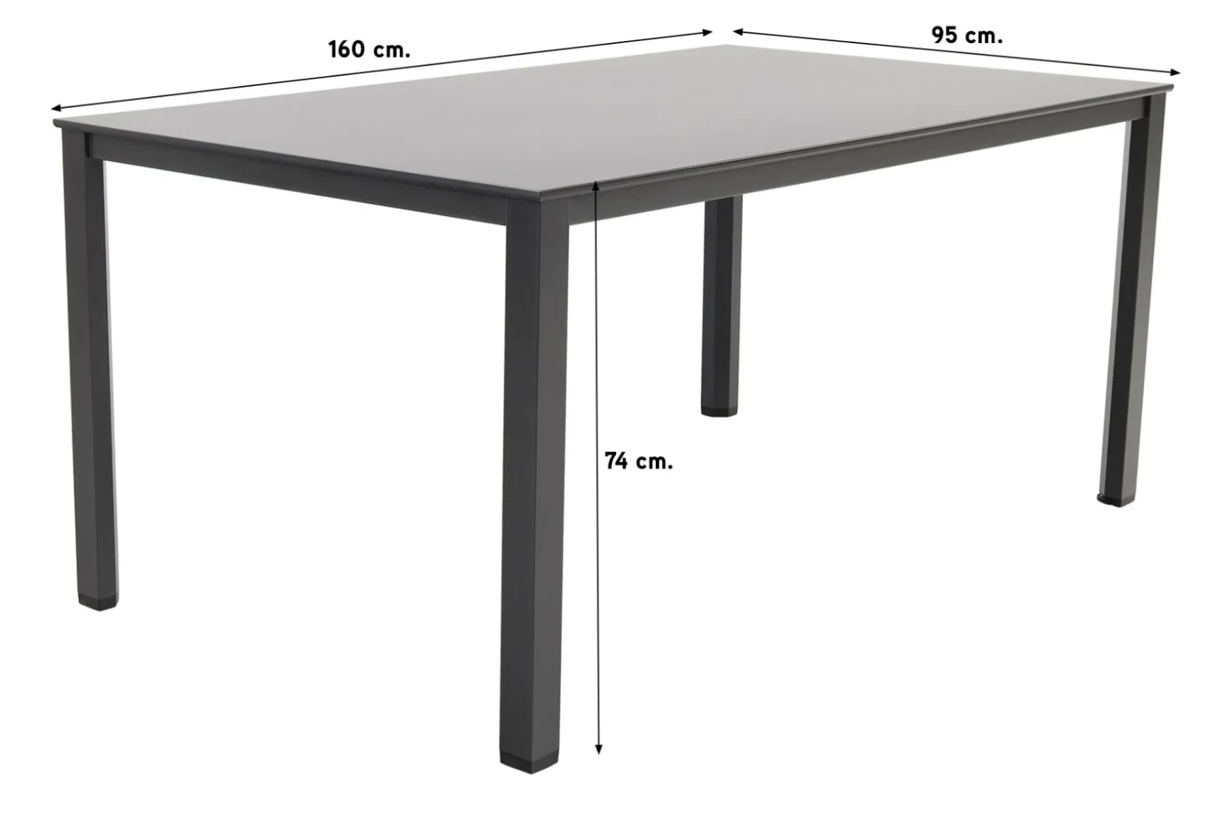 Kettler Cubic aluminium tuintafel 160x95 cm. - Antraciet