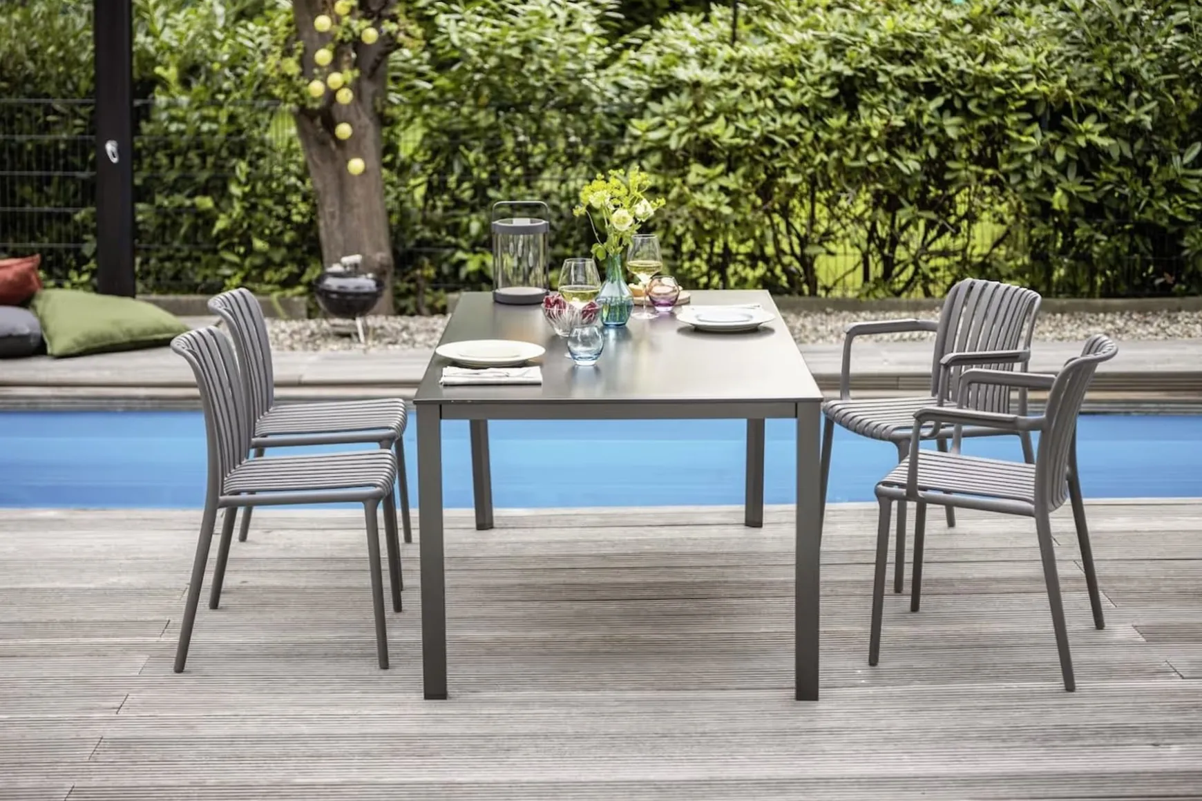 Kettler Cubic aluminium tuintafel 160x95 cm. - Antraciet