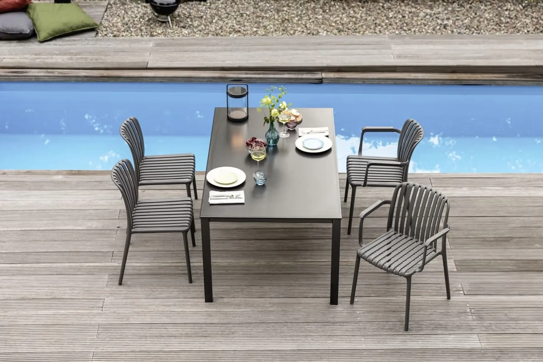 Kettler Cubic aluminium tuintafel 160x95 cm. - Antraciet