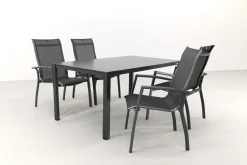 Kettler Legato Curve/Cubic 4-persoons stapelbare tuinset 160x95 cm. - Antraciet