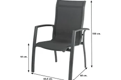 Kettler Legato Curve/Cubic 4-persoons stapelbare tuinset 160x95 cm. - Antraciet