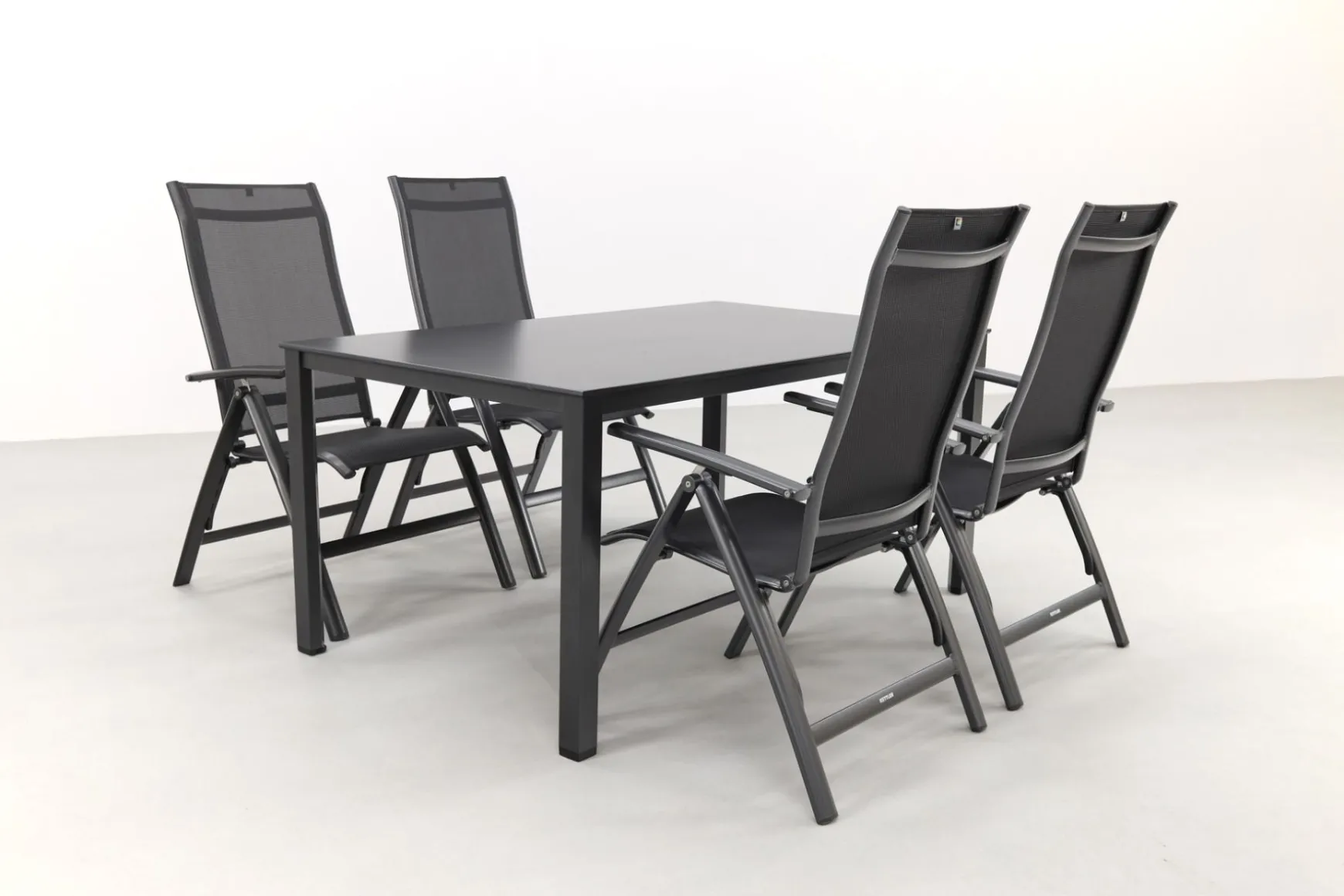 Kettler Legato Curve/Cubic 4-persoons verstelbare tuinset 160x95 cm. - Antraciet