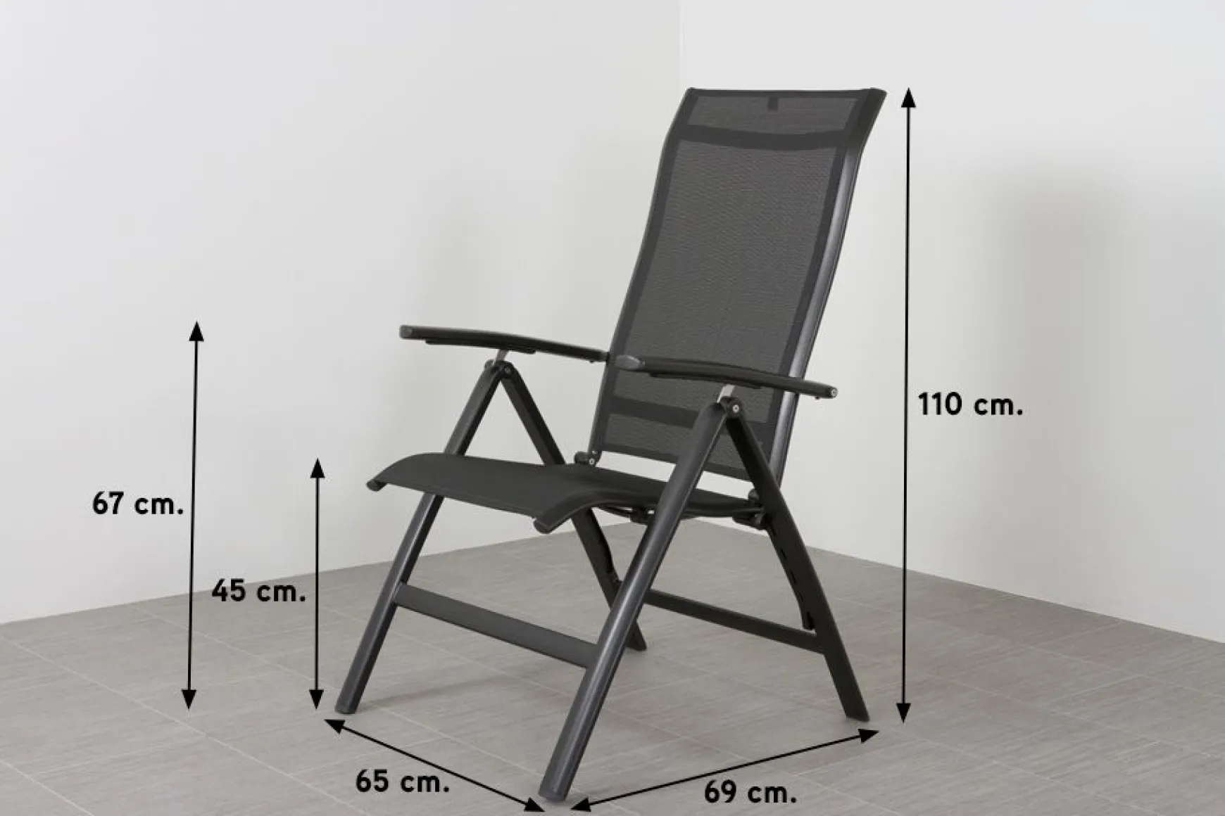 Kettler Legato Curve/Cubic 4-persoons verstelbare tuinset 160x95 cm. - Antraciet