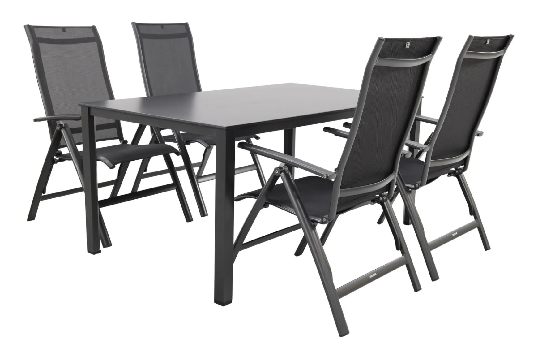 Kettler Legato Curve/Cubic 4-persoons verstelbare tuinset 160x95 cm. - Antraciet