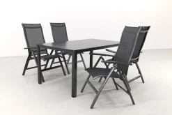 Kettler Legato Curve/Cubic 4-persoons verstelbare tuinset 160x95 cm. - Antraciet