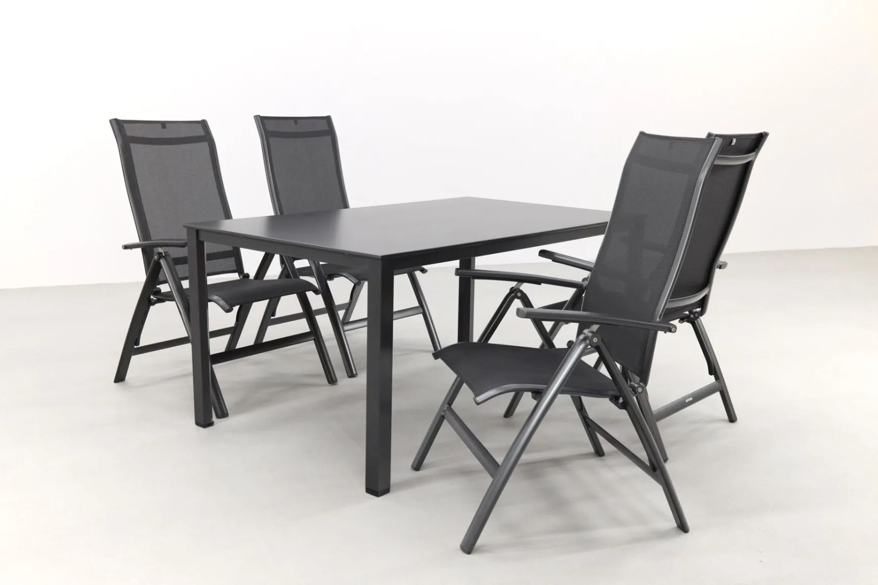 Kettler Legato Curve/Cubic 4-persoons verstelbare tuinset 160x95 cm. - Antraciet