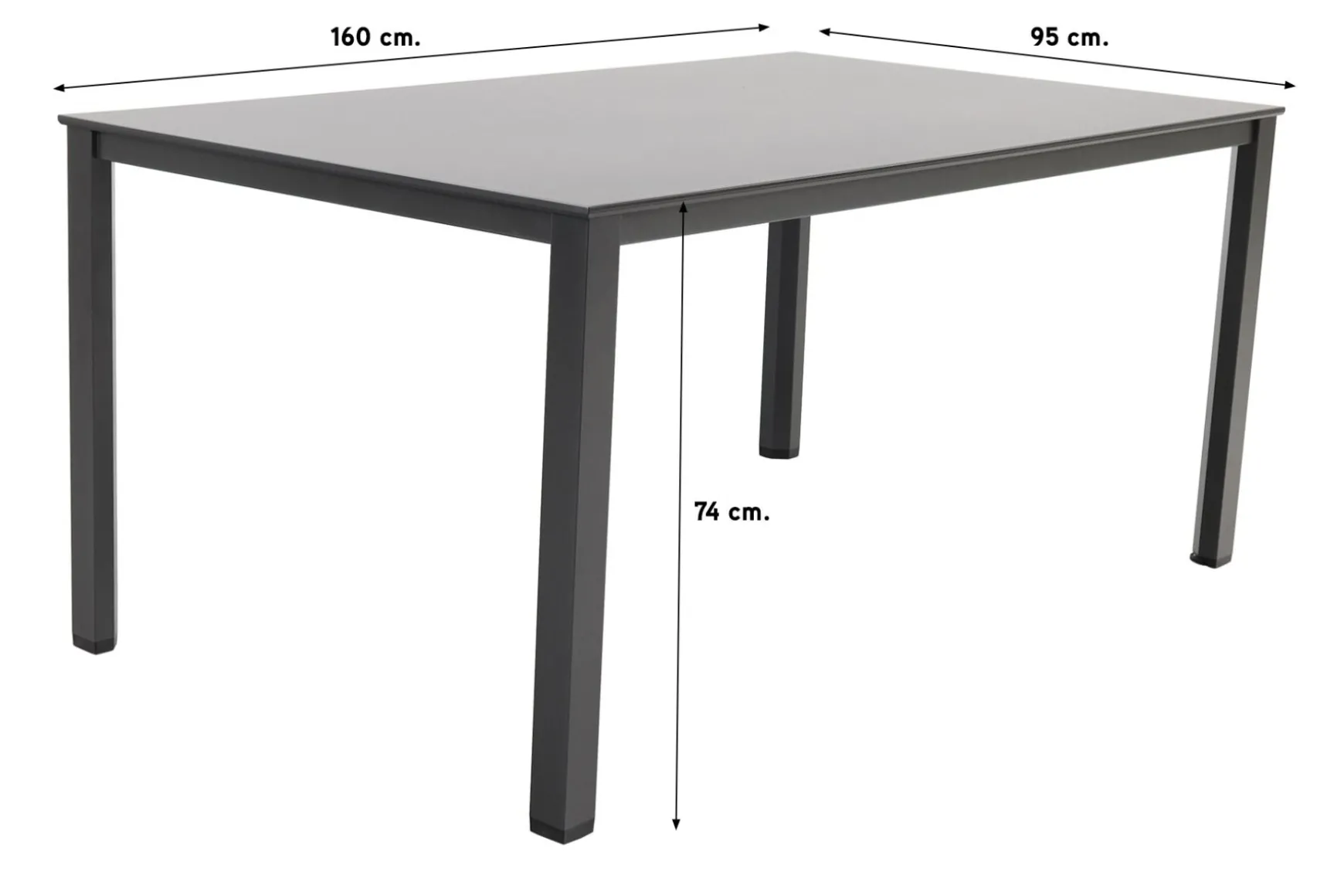 Kettler Legato Curve/Cubic 4-persoons verstelbare tuinset 160x95 cm. - Antraciet