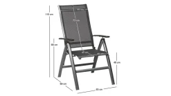 Kettler Legato Curve XL - tuinstoel hoge zithoogte