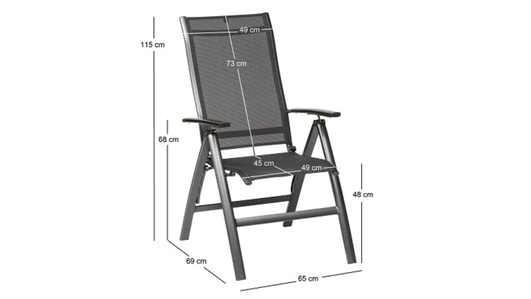 Kettler Legato Curve XL - tuinstoel hoge zithoogte