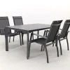Kettler Legato/Edge stapelbare aluminium tuinset voor 4 personen 160x95 cm. - Antraciet