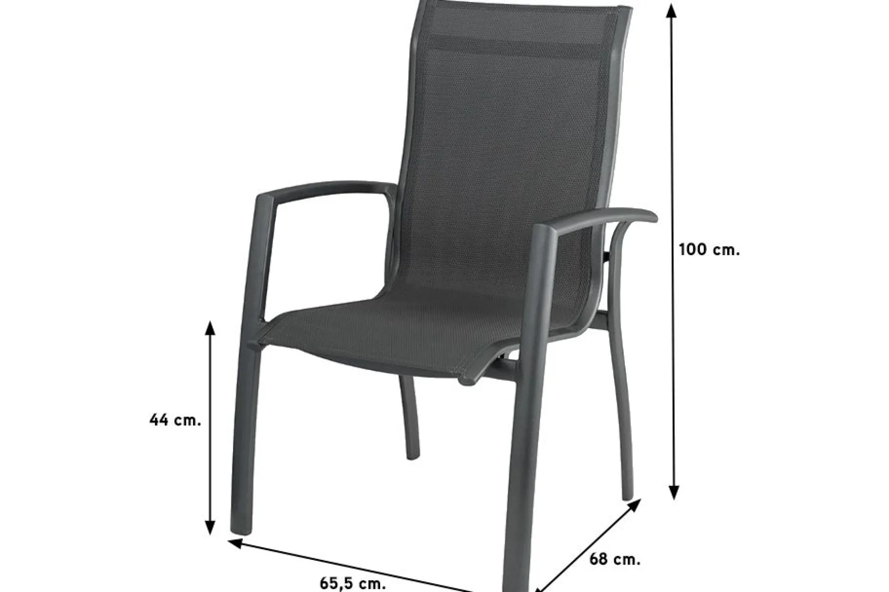 Kettler Legato/Edge stapelbare aluminium tuinset voor 6 personen 220x95 cm. - Antraciet