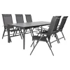 Kettler Legato/Edge verstelbare aluminium tuinset voor 6 personen 220x95 cm. - Antraciet