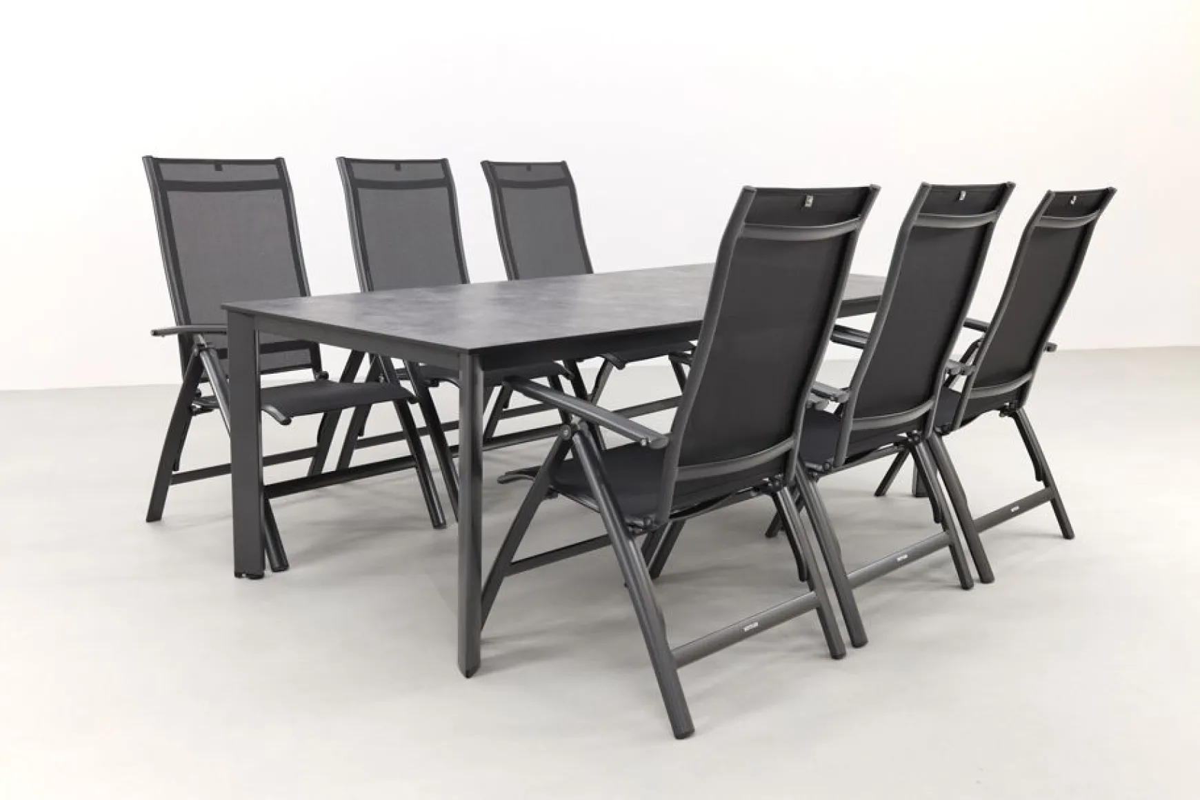 Kettler Legato/Edge verstelbare aluminium tuinset voor 6 personen 220x95 cm. - Antraciet