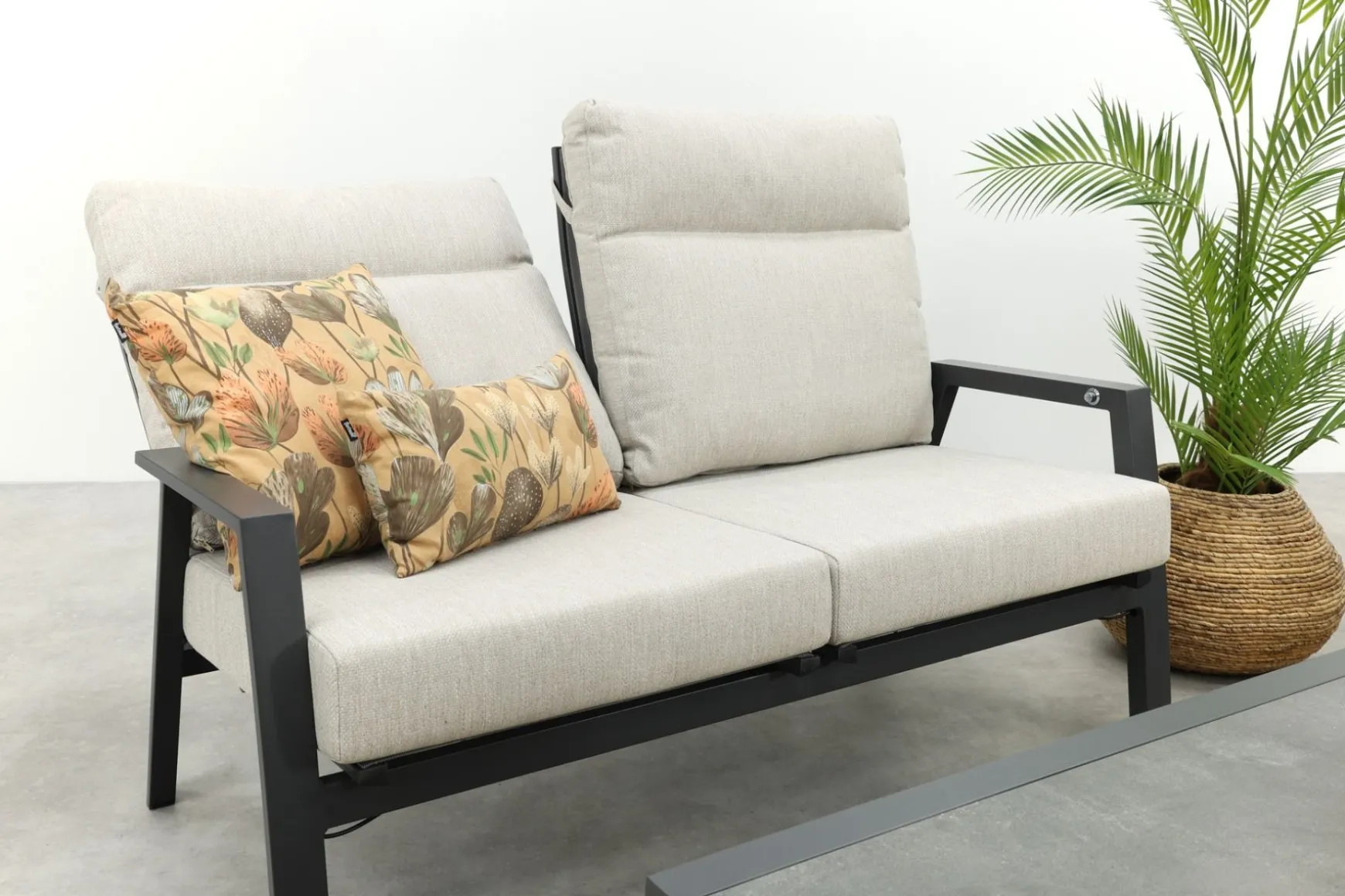 Lagos/Atlanta stoel-bank loungeset 4-delig verstelbaar - Antraciet