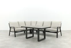 Lagos/Darwin lounge dining set - antraciet - links & rechts