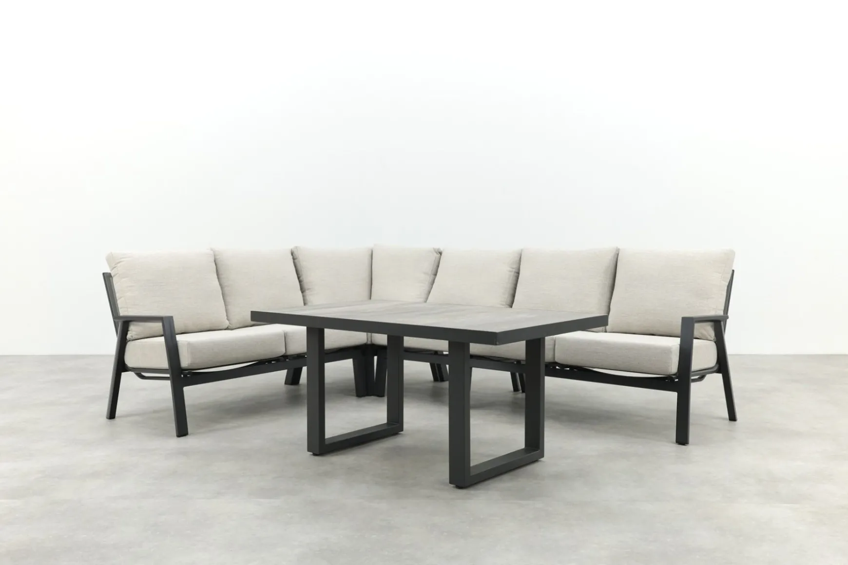 Lagos/Darwin lounge dining set - antraciet - links & rechts