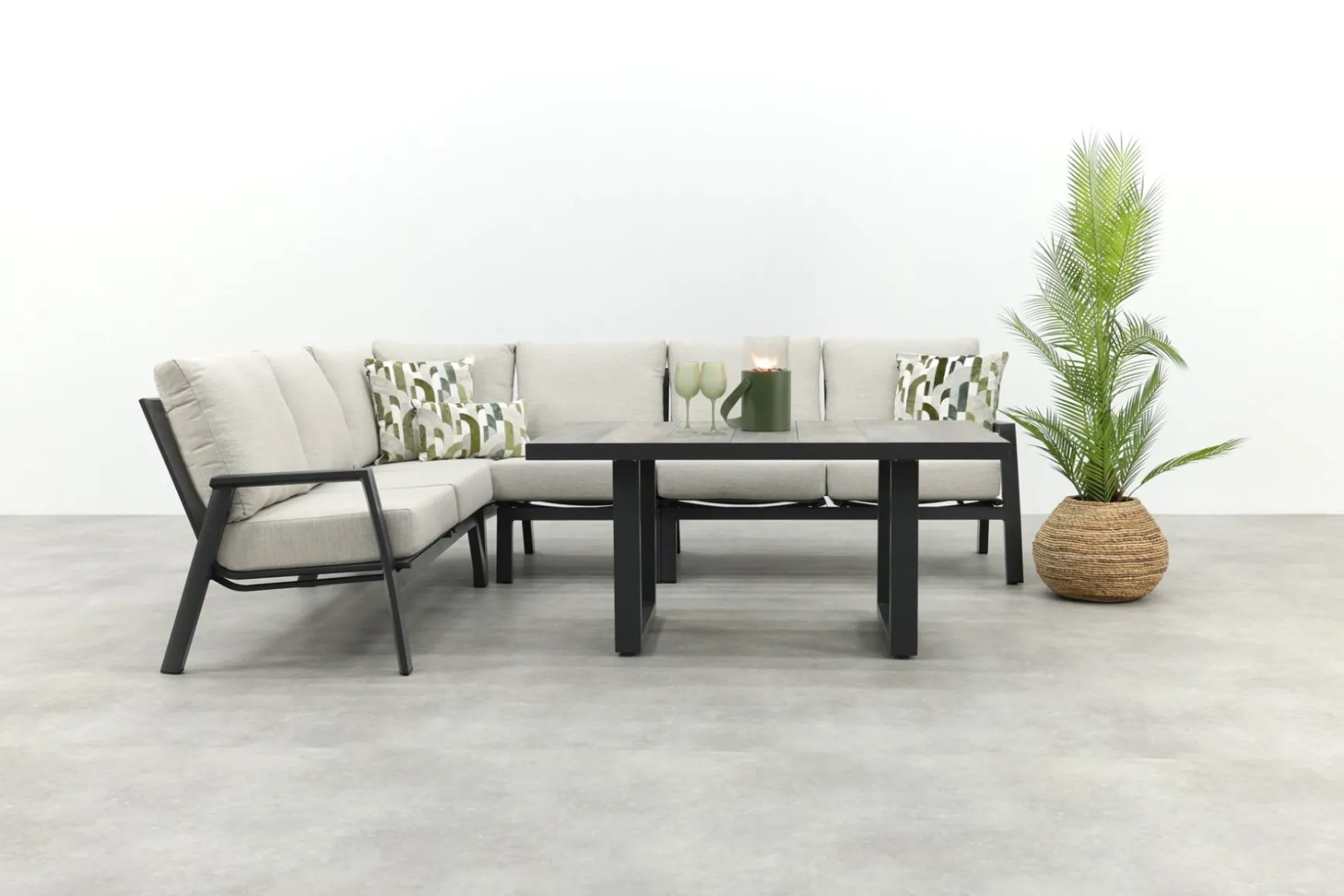 Lagos/Darwin lounge dining set - antraciet - links & rechts