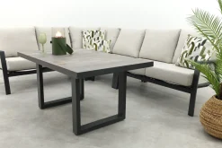 Lagos/Darwin lounge dining set - antraciet - links & rechts