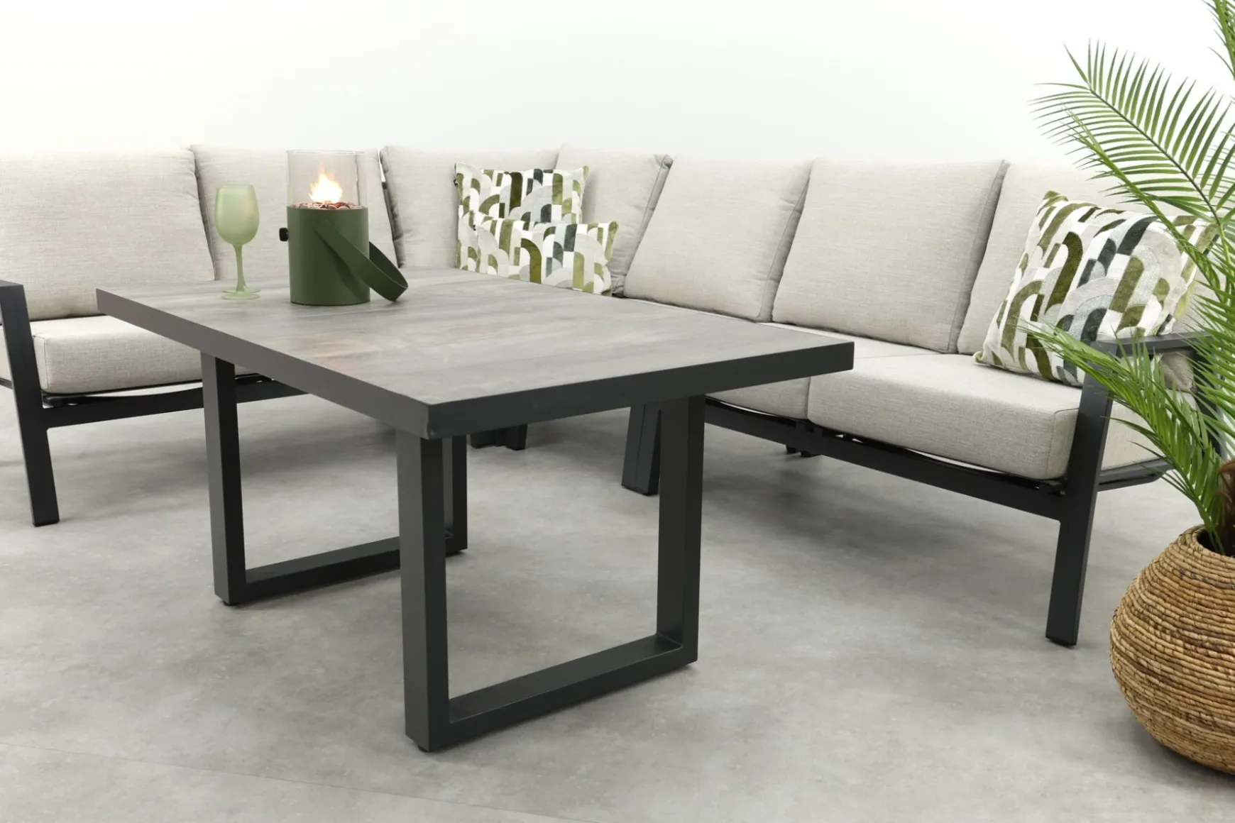 Lagos/Darwin lounge dining set - antraciet - links & rechts