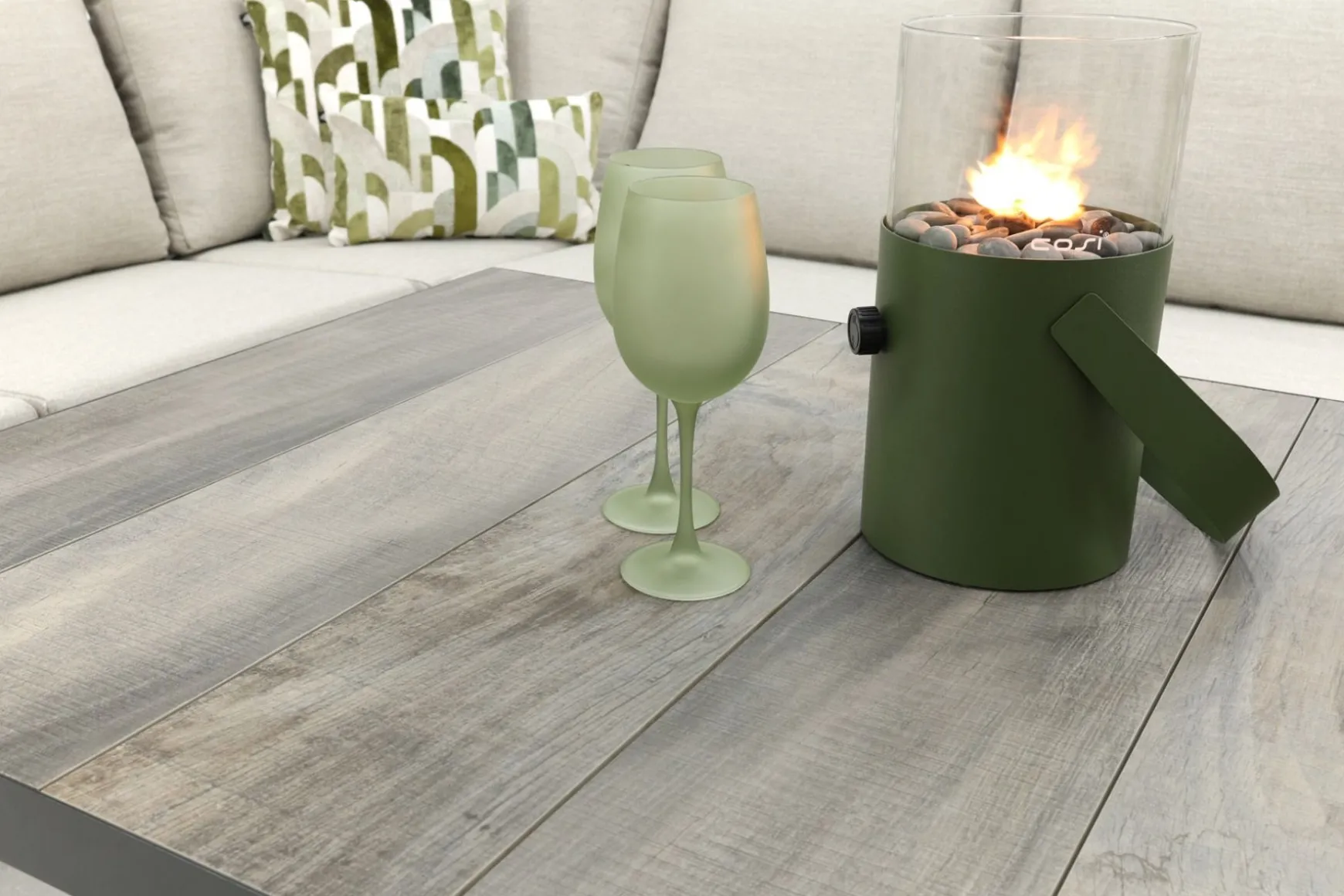 Lagos/Darwin lounge dining set - antraciet - links & rechts