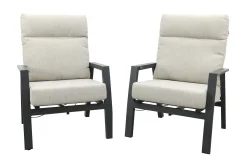 Lagos loungestoelen verstelbaar - Set van 2 - Antraciet