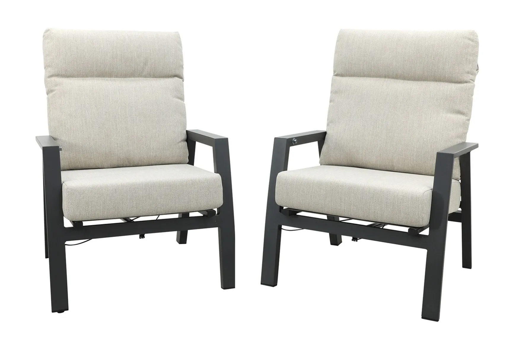 Lagos loungestoelen verstelbaar - Set van 2 - Antraciet