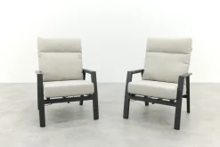 Lagos loungestoelen verstelbaar - Set van 2 - Antraciet